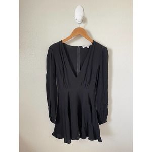 Lovers + Friends Skater Dress V Neck Long Sleeve